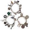 Grp: 3 Sterling Silver Charm Bracelets