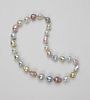 Very Fine South Sea and Pink Fresh Water Baroque Pearl Necklace