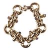 18K Gold Heavy Link Bracelet w/ Colored Stones