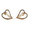 14K Gold Pearl Heart Earrings