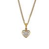 (539672-2-A) A diamond heart pendant. The pave-set diamond bi-colour heart, suspended from a tapered