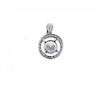 (539726-1-A) A diamond cluster pendant. The brilliant-cut diamond, weighing 1.10cts, within a brilli
