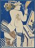 Alekos Fassianos Blue Woman at Toilet Print