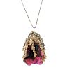 (546082-2-A) A selection of jewellery. To include a 1970s rough tourmaline crystal pendant, a 9ct go