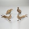 (2) pairs silver plated pheasant models
