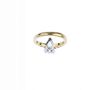 (546230-2-A) An 18ct gold diamond single-stone ring. The pear-shape diamond, to the bi-colour mount