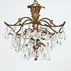 Louis XV style gilt bronze and crystal chandelier