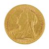 (57533) A Victorian sovereign coin, dated 1893. In a plastic case. Gross weight 12.2gms. <br><br>