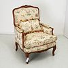 Louis XV style bergere with Scalamandre upholstery