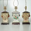 (3) Chinese porcelain table lamps