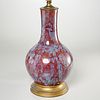 Nice Chinese flambe porcelain vase lamp
