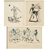 Robert Riger, football drawing & lithographs