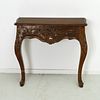 French Provincial walnut wall-mount console