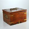 Wood and brass strongbox