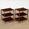 Pair Regency style tiered side tables