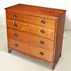 American Federal inlaid cherry chest of drawers