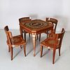 Sorrento inlaid multi-game table and chair set