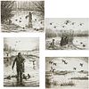 Frank Benson (manner of), (4) sporting etchings