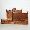 Aesthetic style faux bamboo bed frame