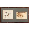 Pair of sketches, signed "Pollock"