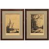 Adolphe Appian, pair of etchings, signed
