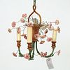 Petite tole peinte flower basket chandelier
