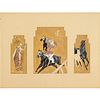 Edward Penfield (manner of), polo triptych study