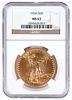1924 $20 US Double Eagle Gold Coin NGC MS 63