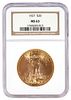 1927 $20 US Double Eagle Gold Coin NGC MS 63
