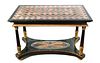 Regency Malachite Marble Checkerboard Table 