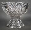 Signed Libbey Cut Glass Punch Bowl 