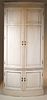 Scandinavian White-Stained Curved Corner Cupboard