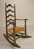 Green Painted Maple Rush-Seat Ladderback Armchair