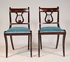 Pair of Classical Mahogany Lyre-Back Chairs