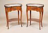 Pair of Louis XV Style Marble Top Side Tables