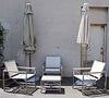 Group of Chrome and Teak Outdoor Furniture