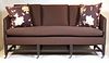 Contemporary Brown-Upholstered Box Sofa