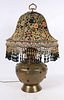 Kathleen Caid Brass and Beaded Shade Table Lamp