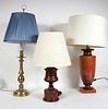 Two Turned Wood Table Lamps