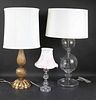 Three Glass Table Lamps