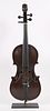 American Folk Art Carved Violin, Man's Head