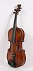 American Folk Art Maple Violin, Badger's Head