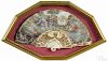 Framed Victorian hand fan, late 19th c., frame - 13 1/2'' x 24''.