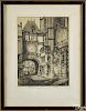 Reginald Green (British, late 19th c.), engraving, titled Rouen, signed lower right