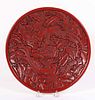 Chinese Carved Lacquer Charger