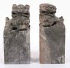 Two Chinese Carved Soapstone Fu-Lion Stamps