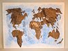 Mixed Media on Canvas, Map of the World