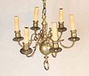 Baroque Style Brass Sixlight Chandelier
