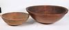 Two Large Treenware Bowls