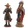 San josé y la Virgen María. México, SXIX Talla en madera policromada